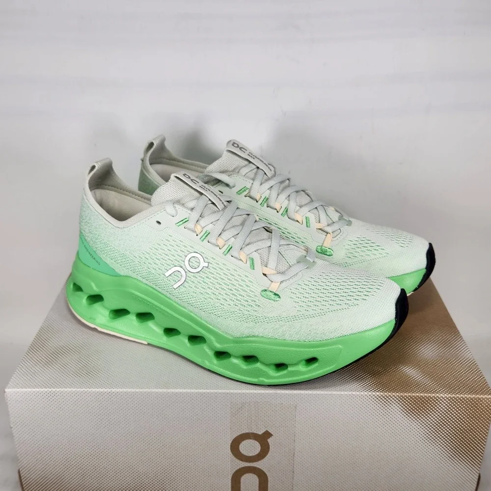 On Cloudsurfer Max Running Shoes Women Size 10 Mineral Honeydew Cushion Sneaker